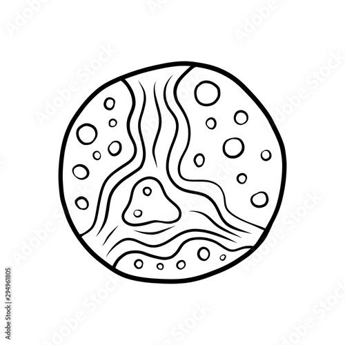 Hand drawn Mars isolated on a white. Vector illustration.