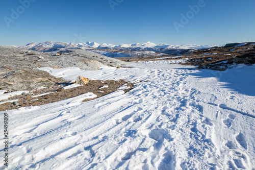 Mountain landscape near Bodo (Norway) in winter