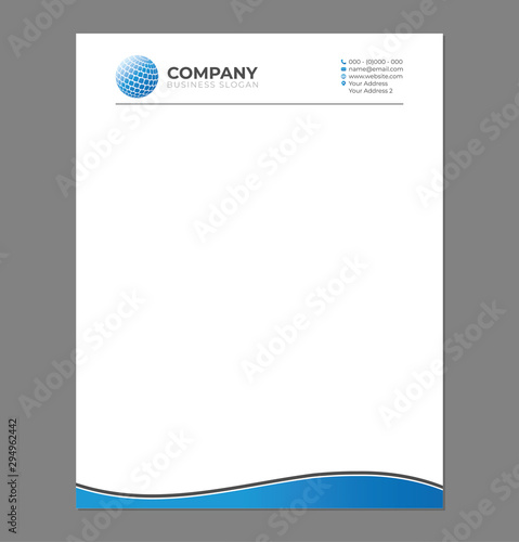 Blank Letterhead Template for Print with Sphere Logo