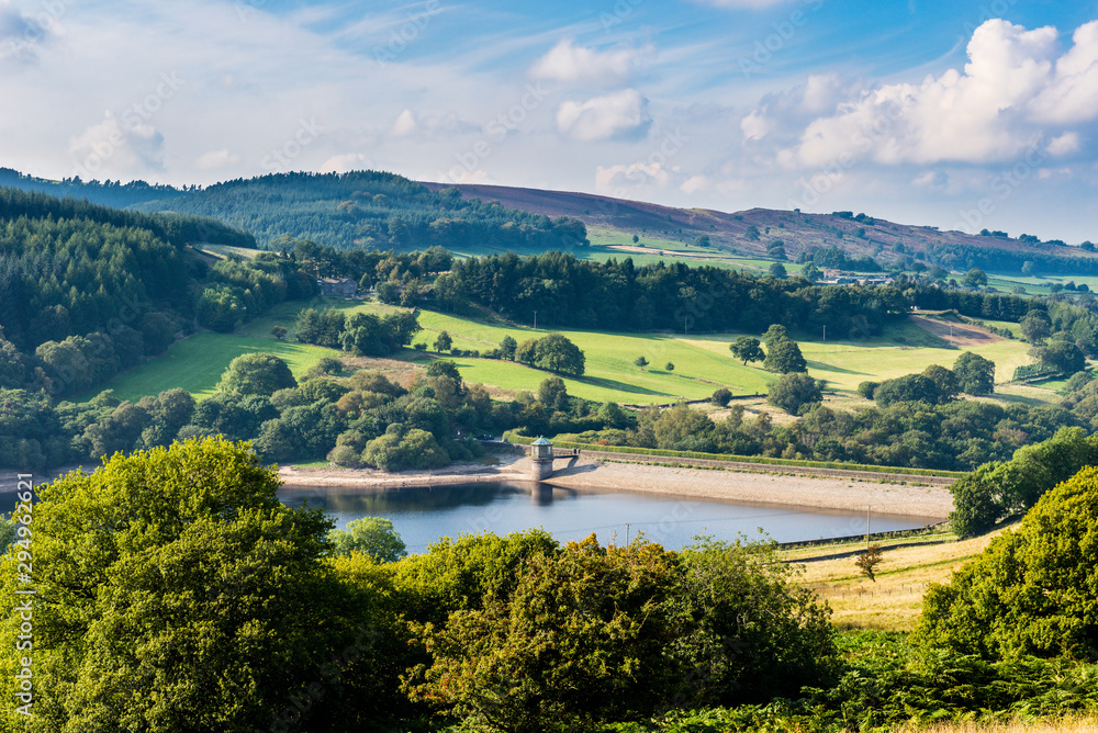 Naklejka premium Countryside in England, Peak District National park in sunny autumn day.
