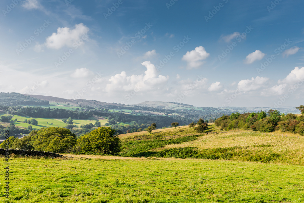 Countryside in England, Peak District National park in sunny autumn day.