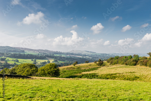 Countryside in England, Peak District National park in sunny autumn day.