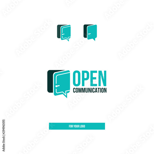 Dialog icon, door. Symbol of open communication