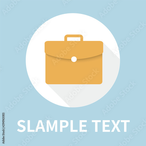 Briefcase icon in flat style - On blue background. Vector design element 