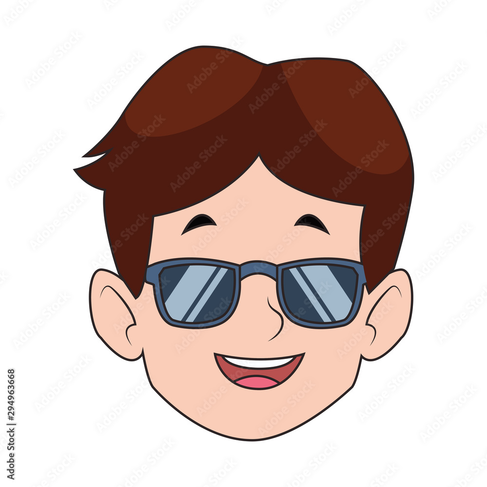 cartoon happy man icon, flat design cartoon happy man icon, flat design