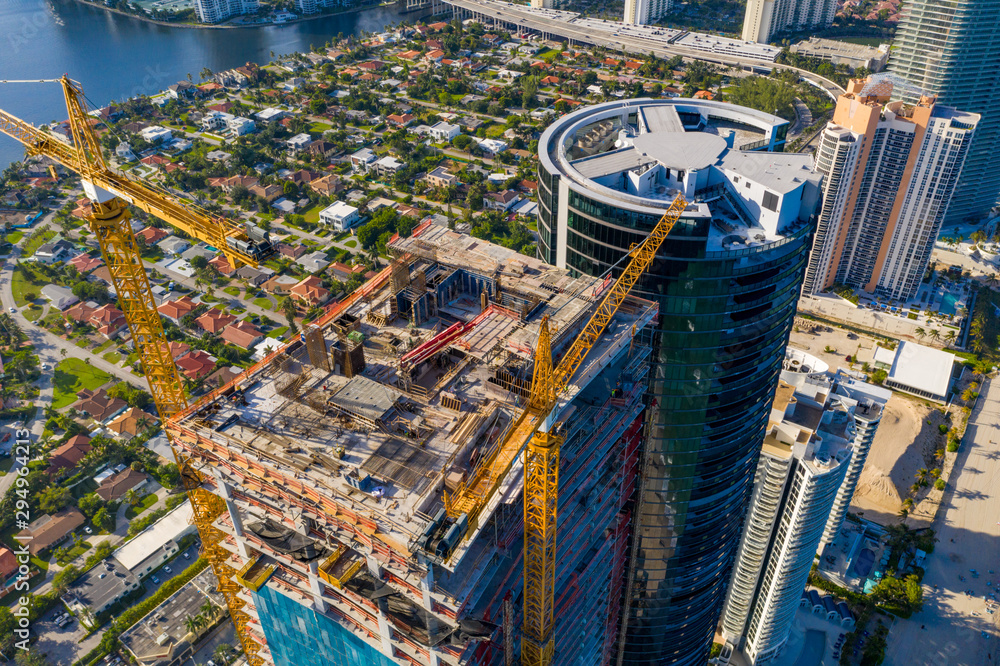 View of Aerial photo Porsche Design Tower and Turnberry Ocean Club luxury ...
