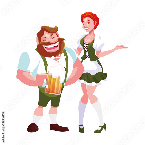 couple of people with beer glass in hand in white background