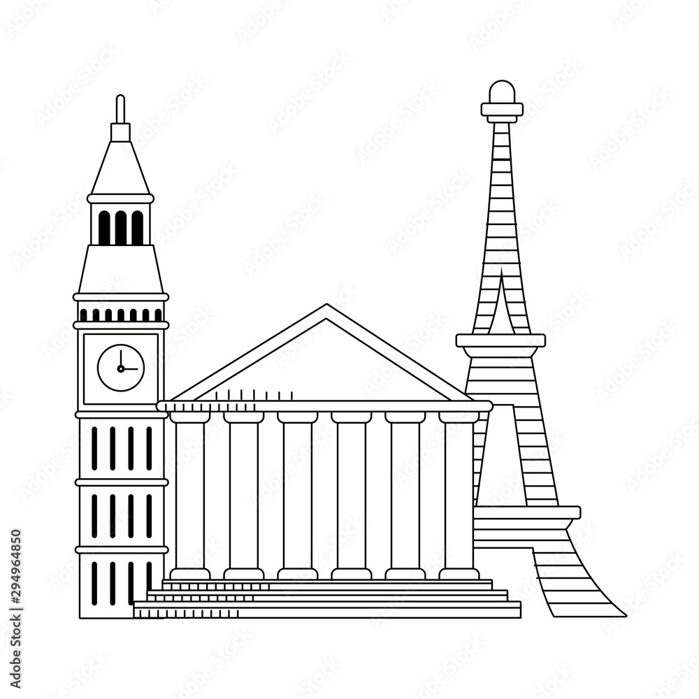 iconic europe monuments design