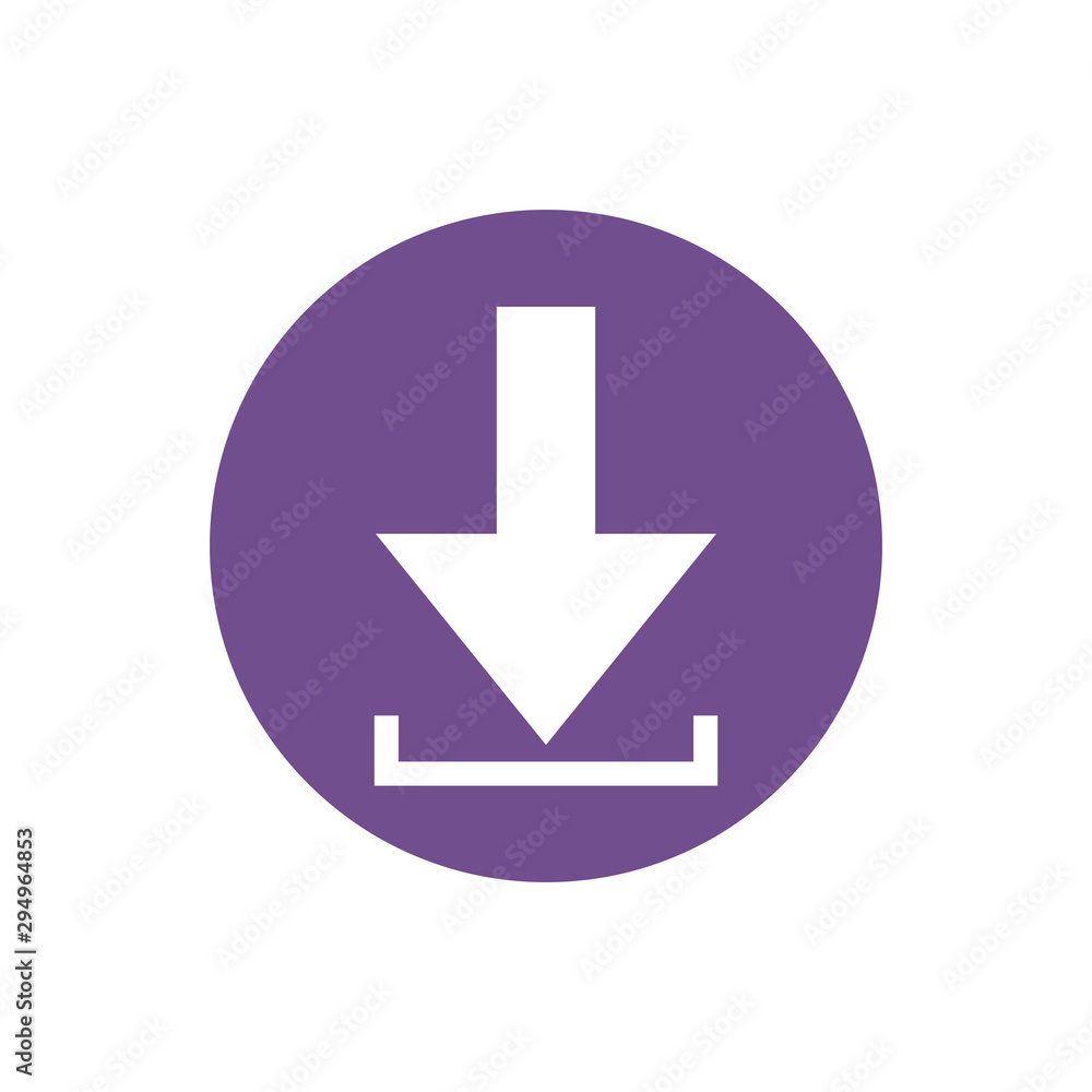 icon of data download arrow in color circle icon of data download arrow in color circle