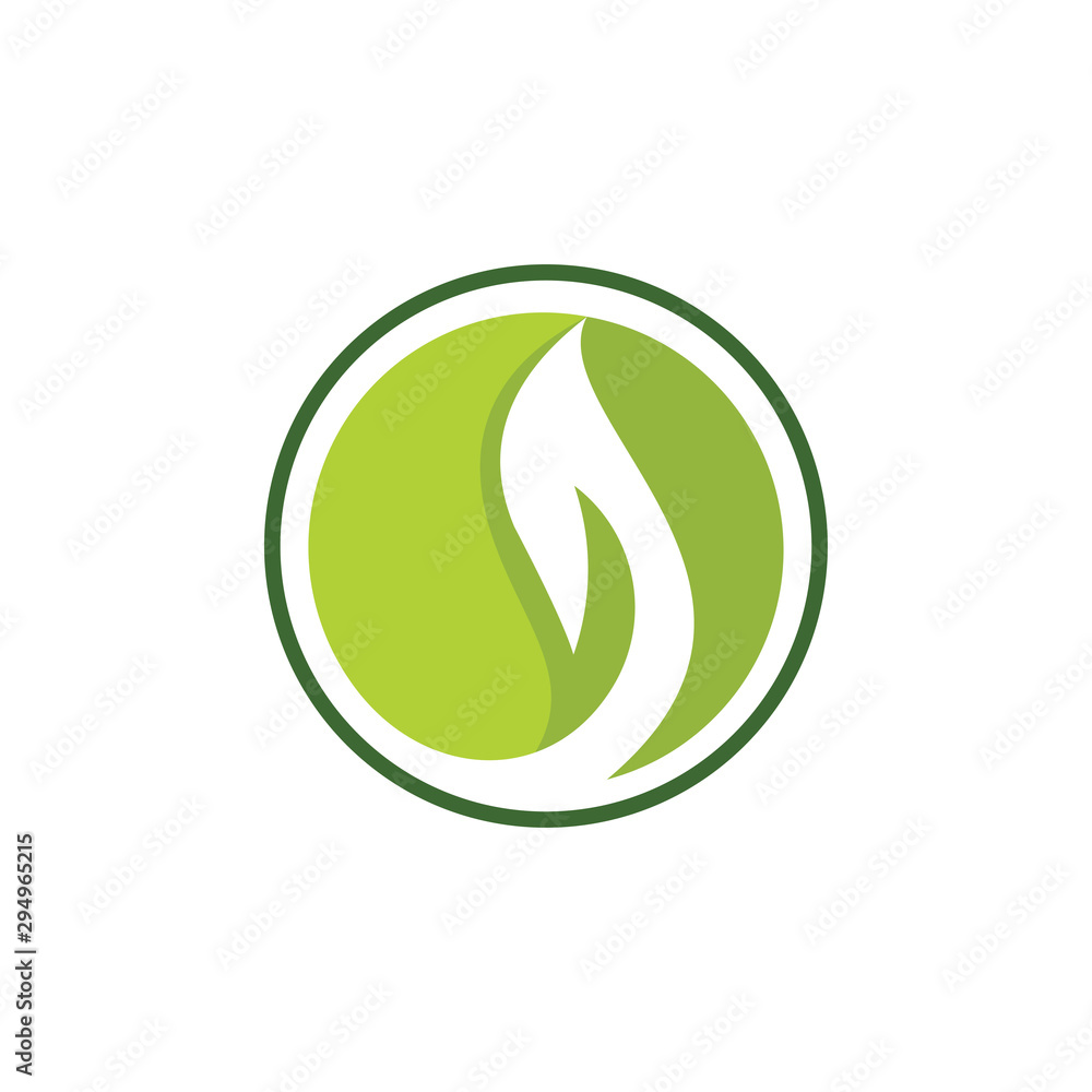 Organic leaf logo vector template Organic leaf logo vector template