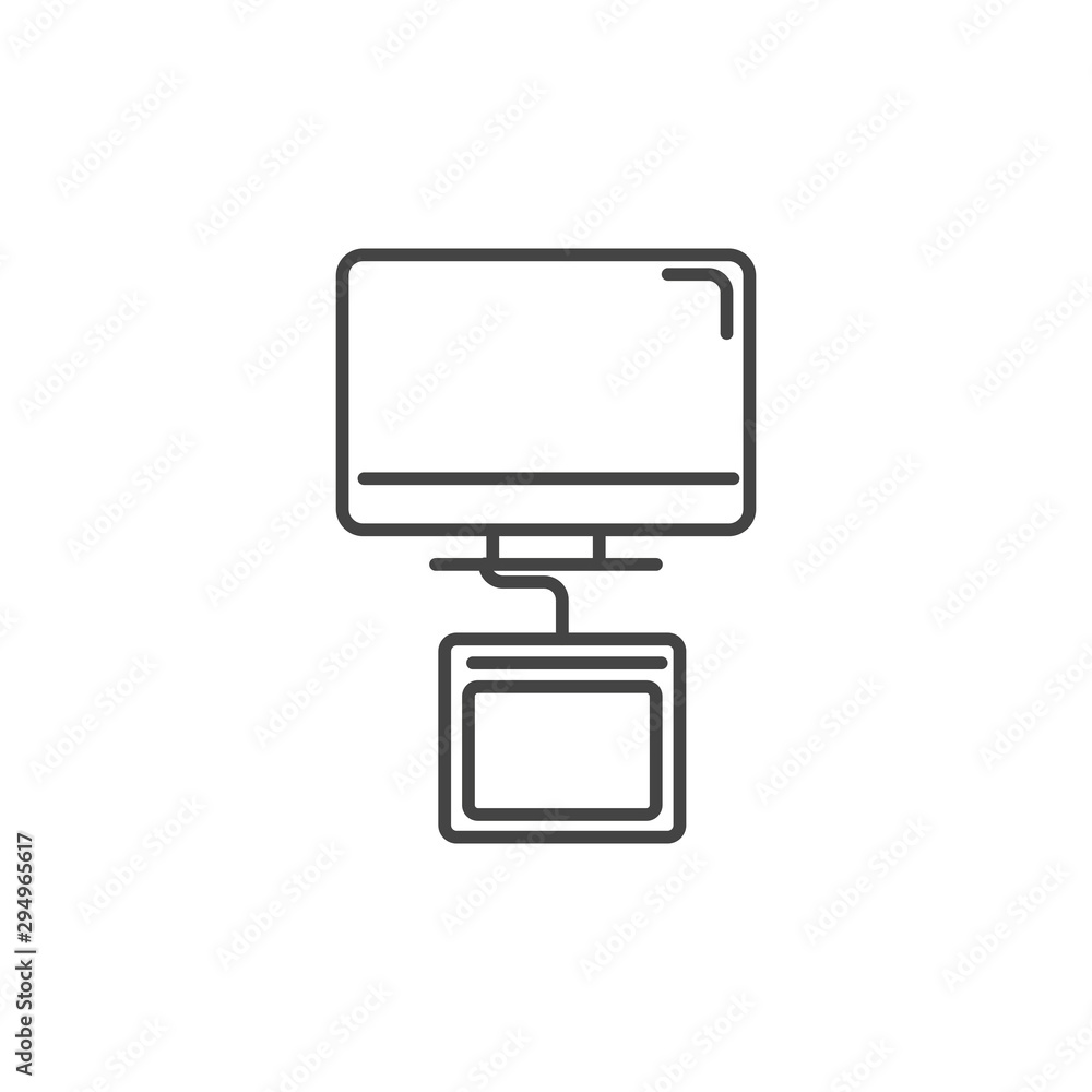 designer computer tablet technology icon line design designer computer tablet technology icon line design