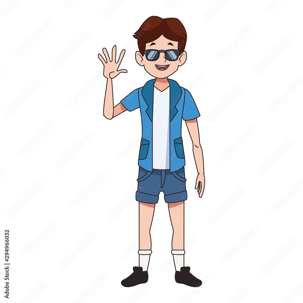 cartoon happy man with sunglasses design cartoon happy man with sunglasses design