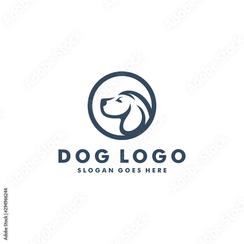 Dog head logo design template icon vector illustration
