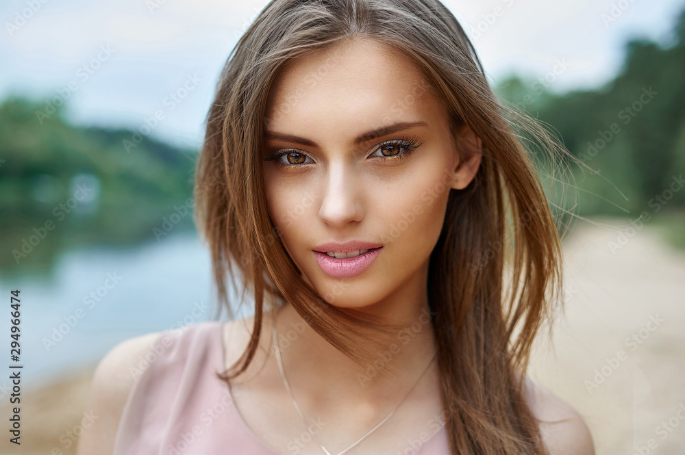 Beautiful girl face - perfect skin