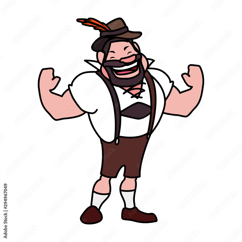 man with german traditional dress in white background man with german traditional dress in white background