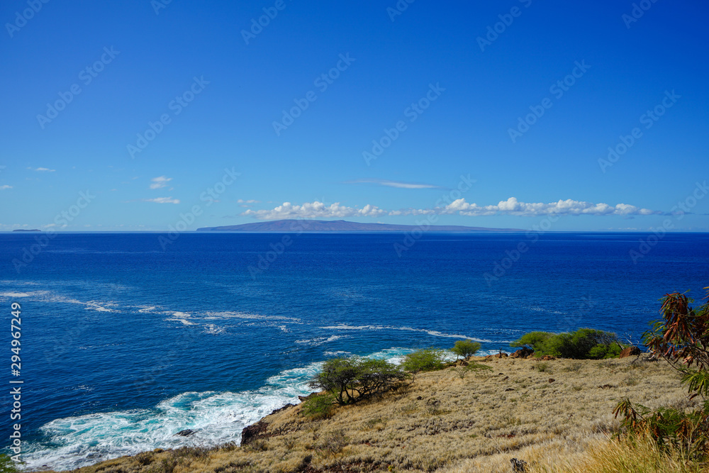 Maalaea Bay looking towards Lanai in Maui, Hawaii