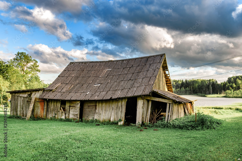 old wooden house in the village old wooden house in the village