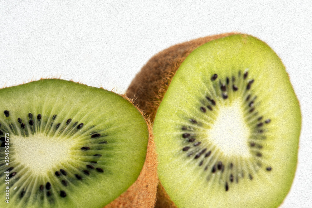 slice of kiwi on white background slice of kiwi on white background