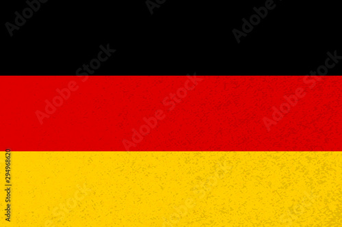 German tricolor flag with horizontal stripes. © SunwArt