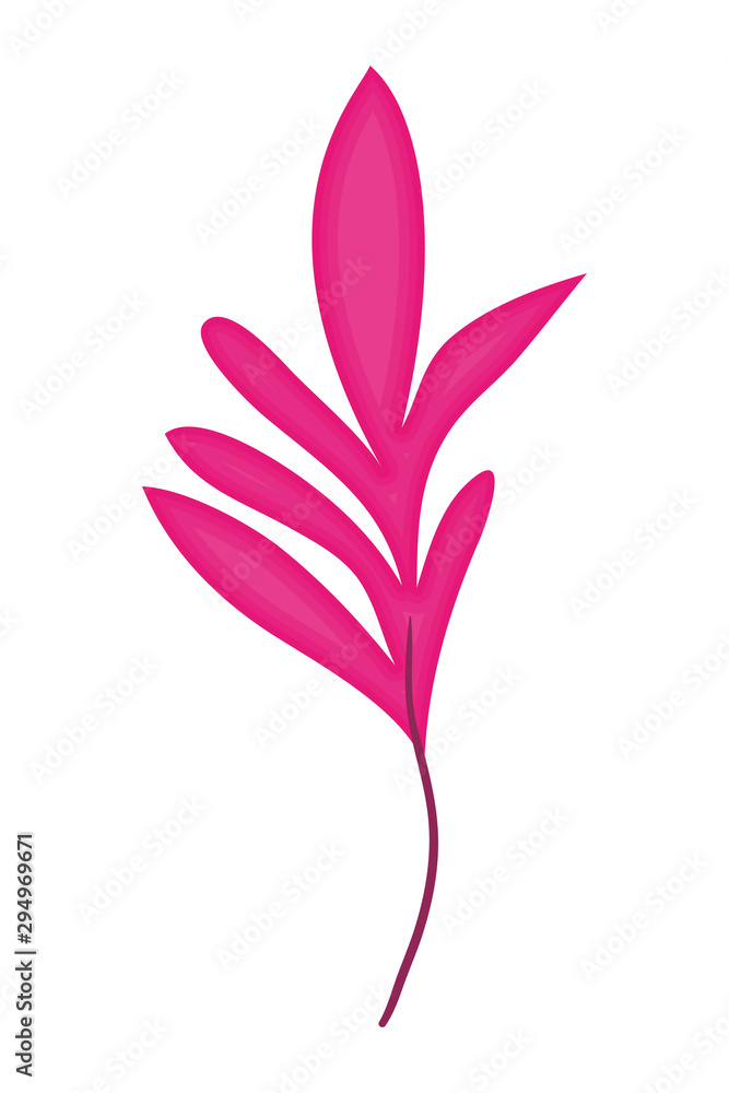 Obraz premium branch with leafs pink decorative icon