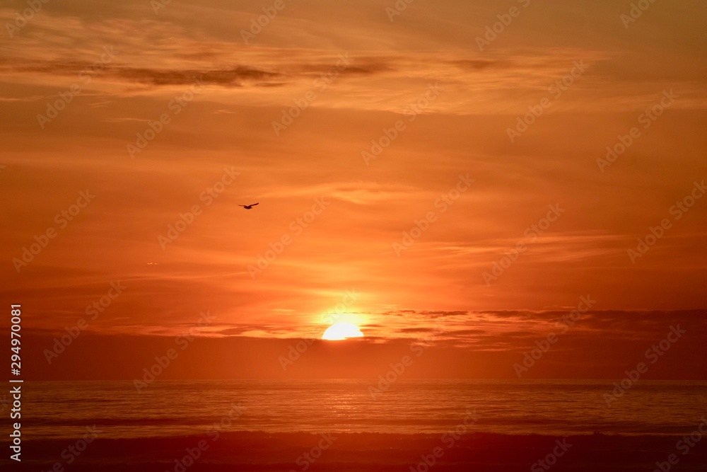 Fiery sunset- Seaside, Oregon