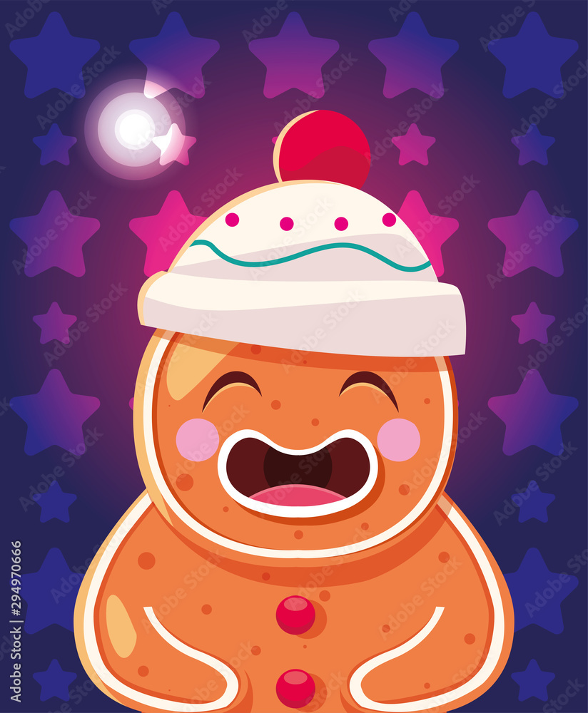 christmas card of gingerbread man christmas card of gingerbread man