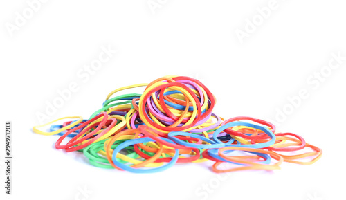 colorful rubber band isolated on white background
