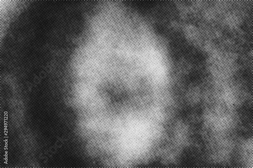 Dark noise vector halftone texture overlay. Gritty grunge background with black paint spots on white