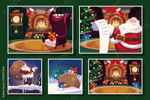 bundle christmas cards with santa claus
