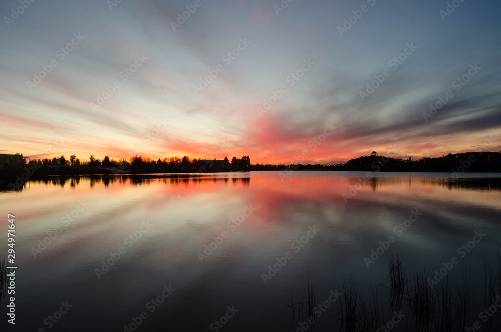  spectacular sunset in a lagoon