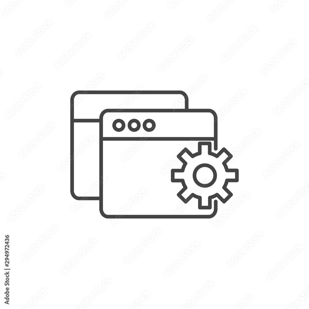 website gear technology icon line design website gear technology icon line design