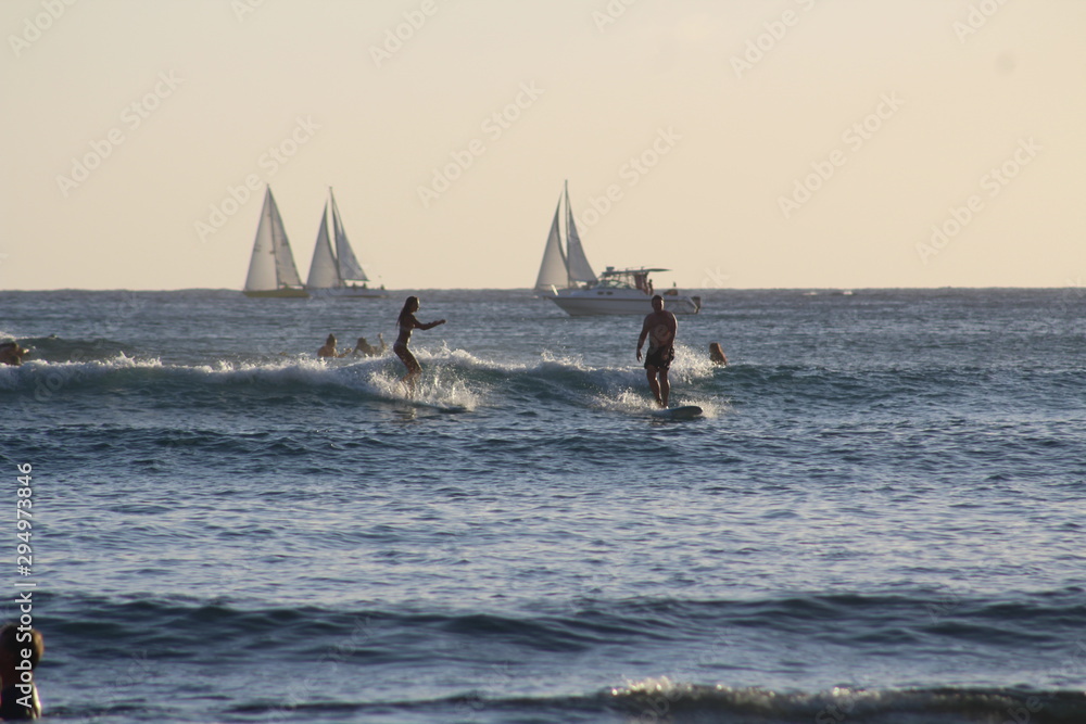 Naklejka premium surfers