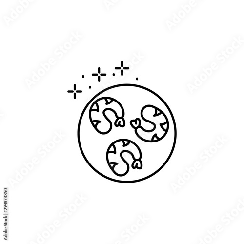 Shrimp, plate icon. Element of Food and Drink icon. Thin line icon