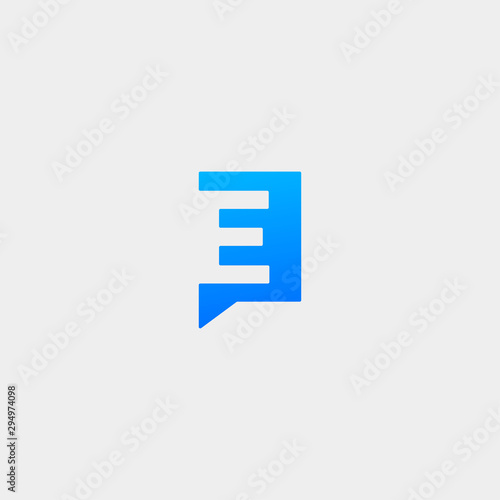 Letter E Chat Logo Template Vector Design