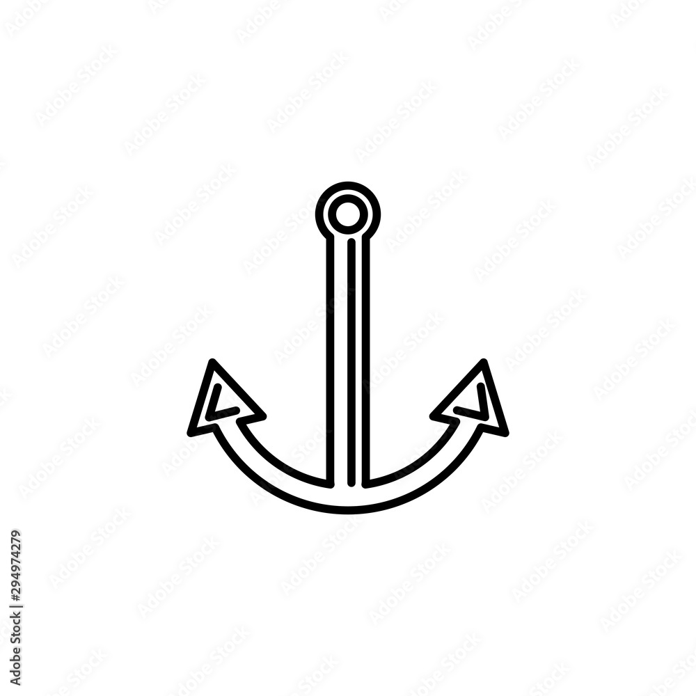 nautical anchor summer icon line nautical anchor summer icon line
