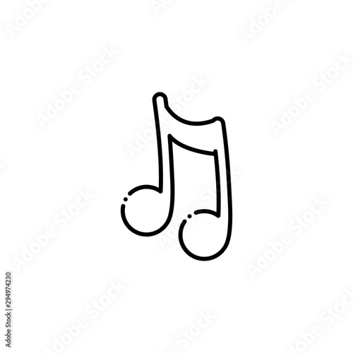 Isolated music note silhouette design