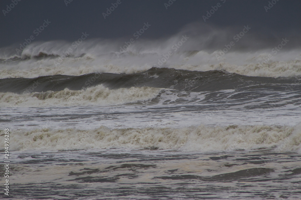 Waves and clouds as hurricane Dorian approaches Daytona Beach Florida