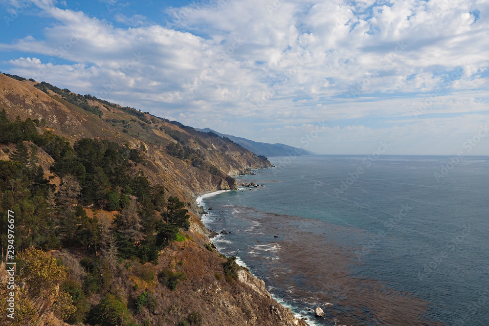 Big Sur Coast of Monterey County, California on autumn afternoon near Julia Pfeiffer State Park.