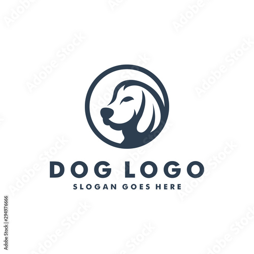 Dog head logo design template icon vector illustration