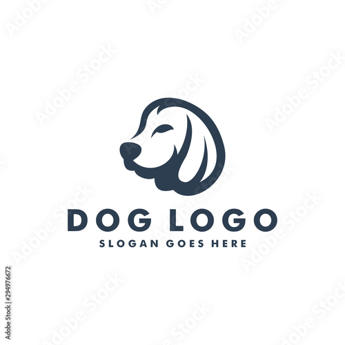 Dog head logo design template icon vector illustration