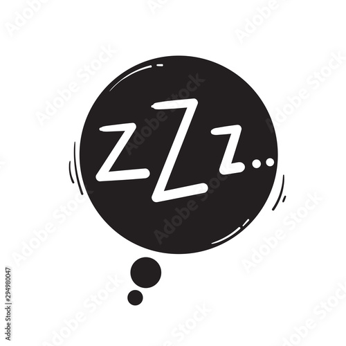 zzz sleep symbol con illustration with handdrawn doodle style