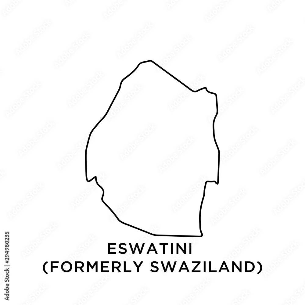 Eswatini (FORMERLY SWAZILAND) map vector design template Eswatini (FORMERLY SWAZILAND) map vector design template