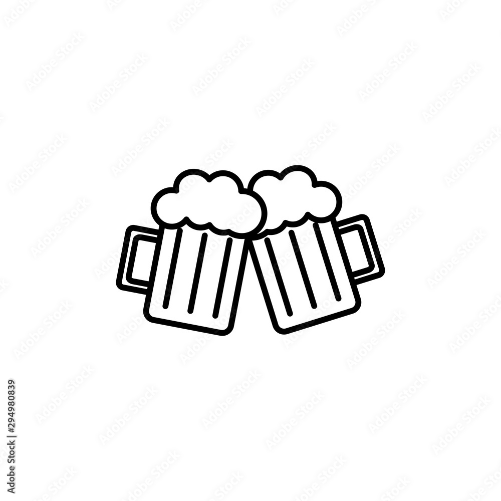 beer glasses drink summer icon line beer glasses drink summer icon line