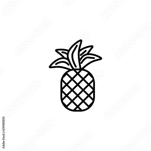 tropical pineapple summer icon line