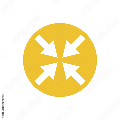 icon of arrows directed in one point in color circle