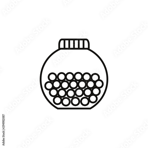 glass jar round sweet and candies icon line