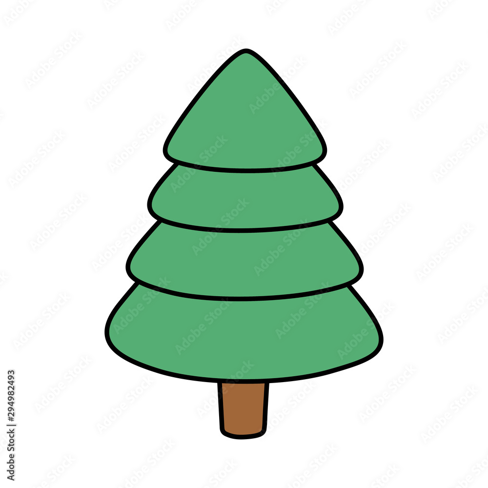 Fototapeta premium pine tree foliage botanical icon
