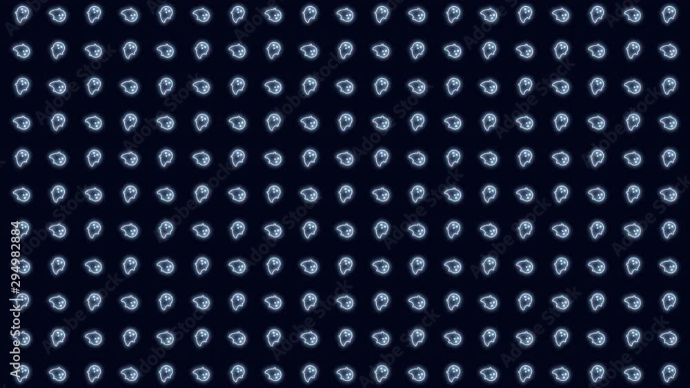 Neon Halloween Ghost in Glowing White Dancing Tiled Looping Motion Graphics 90 degrees Neon Halloween Ghost in Glowing White Dancing Tiled Looping Motion Graphics 90 degrees