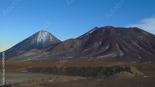 Licancabur and Sairecabur volcano, on the border of Chile Bolivia in the department of potosi