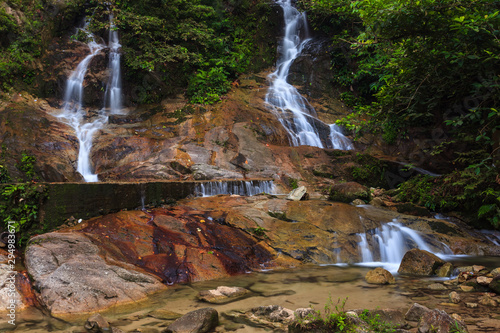 waterfalls found in tropical rainforest in Malaysia photo